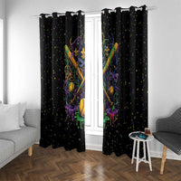 Mardi Gras Dripping Window Curtain Baseball Ice Cream Drip - Wonder Print Shop