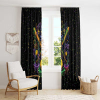 Mardi Gras Dripping Window Curtain Baseball Ice Cream Drip - Wonder Print Shop