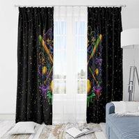 Mardi Gras Dripping Window Curtain Baseball Ice Cream Drip - Wonder Print Shop
