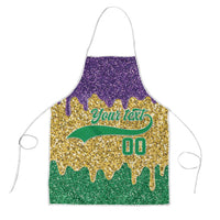 Custom Mardi Gras Dripping Apron Baseball Sparkling Drip Motif - Wonder Print Shop