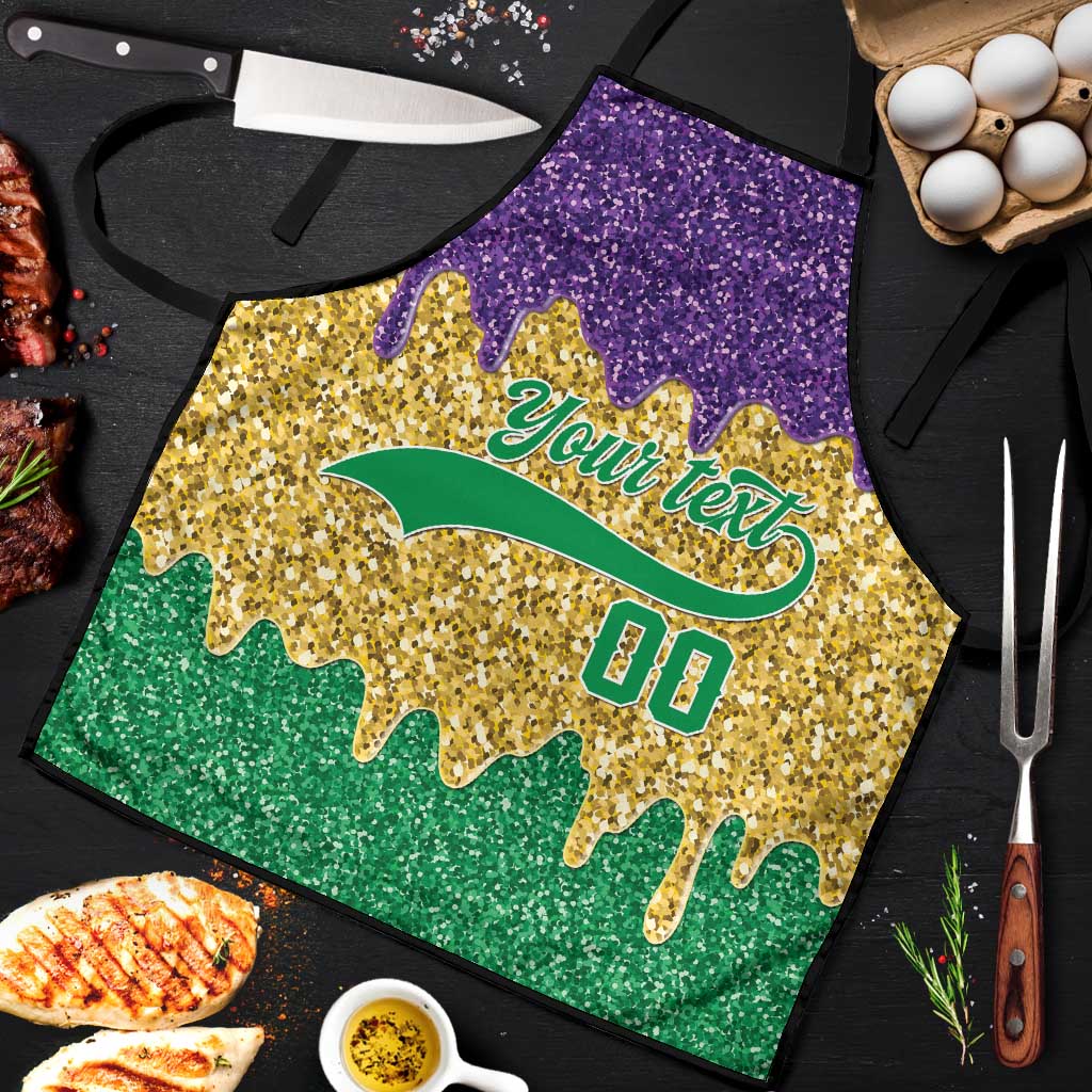 Custom Mardi Gras Dripping Apron Baseball Sparkling Drip Motif - Wonder Print Shop