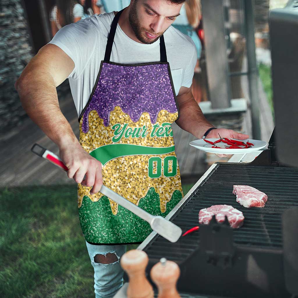 Custom Mardi Gras Dripping Apron Baseball Sparkling Drip Motif - Wonder Print Shop
