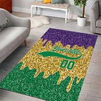 Custom Mardi Gras Dripping Area Rug Baseball Sparkling Drip Motif - Wonder Print Shop