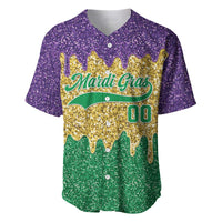 Custom Mardi Gras Dripping Baseball Jersey Baseball Sparkling Drip Motif - Wonder Print Shop