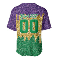 Custom Mardi Gras Dripping Baseball Jersey Baseball Sparkling Drip Motif - Wonder Print Shop