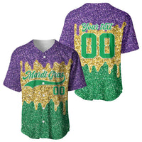 Custom Mardi Gras Dripping Baseball Jersey Baseball Sparkling Drip Motif - Wonder Print Shop