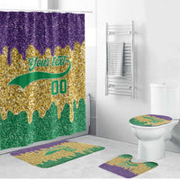 Custom Mardi Gras Dripping Bathroom Set Baseball Sparkling Drip Motif - Wonder Print Shop