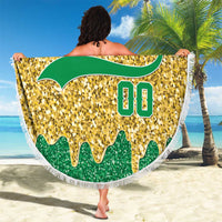 Custom Mardi Gras Dripping Beach Blanket Baseball Sparkling Drip Motif - Wonder Print Shop