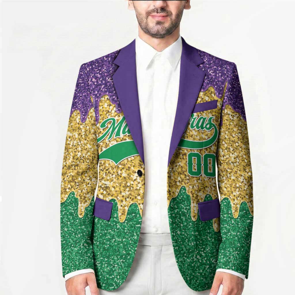 Custom Mardi Gras Dripping Blazer Baseball Sparkling Drip Motif - Wonder Print Shop