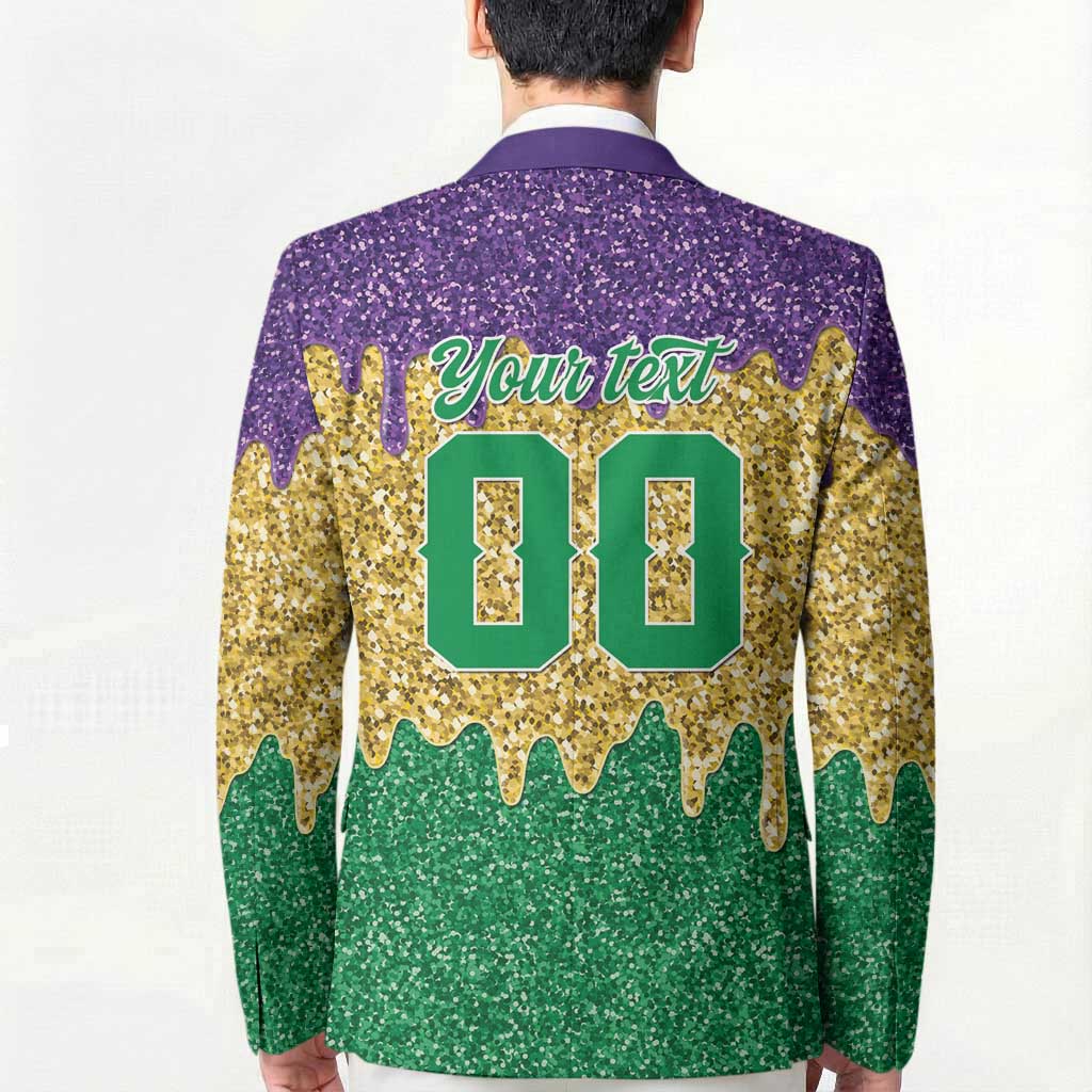 Custom Mardi Gras Dripping Blazer Baseball Sparkling Drip Motif - Wonder Print Shop