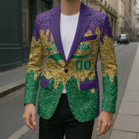 Custom Mardi Gras Dripping Blazer Baseball Sparkling Drip Motif - Wonder Print Shop
