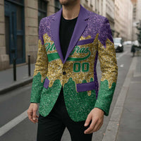 Custom Mardi Gras Dripping Blazer Baseball Sparkling Drip Motif - Wonder Print Shop