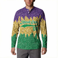Custom Mardi Gras Dripping Button Sweatshirt Baseball Sparkling Drip Motif - Wonder Print Shop