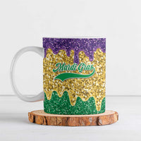 Custom Mardi Gras Dripping Ceramic Mug Baseball Sparkling Drip Motif - Wonder Print Shop