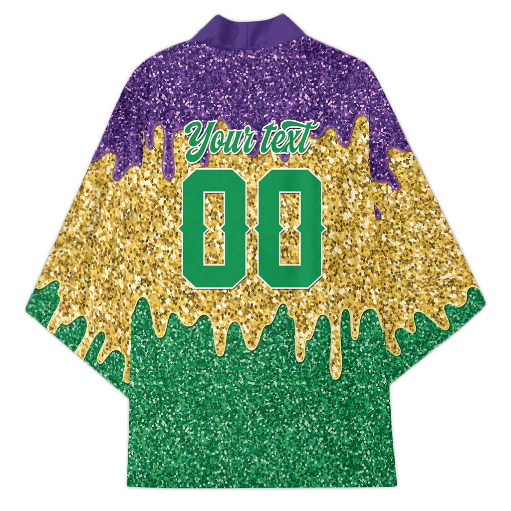 Custom Mardi Gras Dripping Kimono Baseball Sparkling Drip Motif - Wonder Print Shop