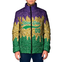 Custom Mardi Gras Dripping Padded Jacket Baseball Sparkling Drip Motif - Wonder Print Shop