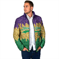 Custom Mardi Gras Dripping Padded Jacket Baseball Sparkling Drip Motif - Wonder Print Shop