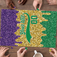 Custom Mardi Gras Dripping Puzzle Baseball Sparkling Drip Motif - Wonder Print Shop