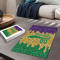 Custom Mardi Gras Dripping Puzzle Baseball Sparkling Drip Motif - Wonder Print Shop