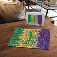 Custom Mardi Gras Dripping Puzzle Baseball Sparkling Drip Motif - Wonder Print Shop