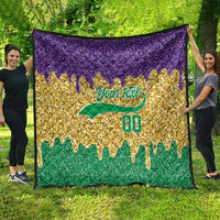 Custom Mardi Gras Dripping Quilt Baseball Sparkling Drip Motif - Wonder Print Shop