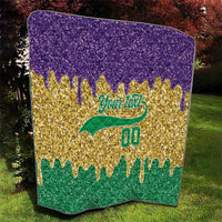 Custom Mardi Gras Dripping Quilt Baseball Sparkling Drip Motif - Wonder Print Shop