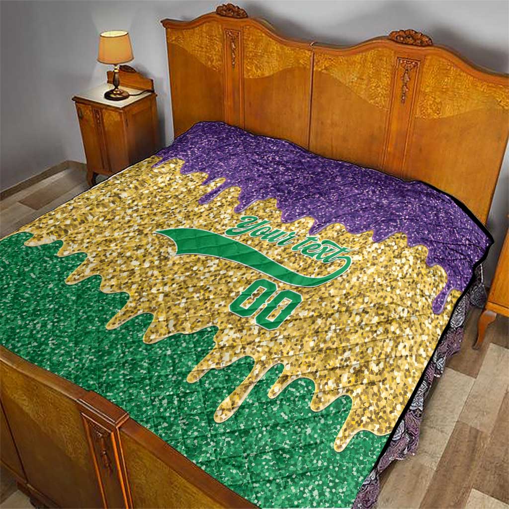 Custom Mardi Gras Dripping Quilt Baseball Sparkling Drip Motif - Wonder Print Shop