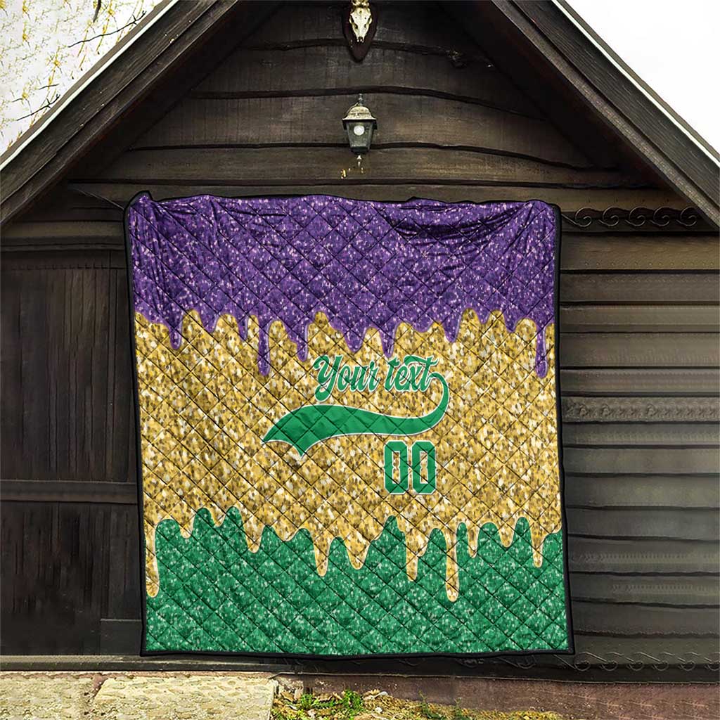 Custom Mardi Gras Dripping Quilt Baseball Sparkling Drip Motif - Wonder Print Shop
