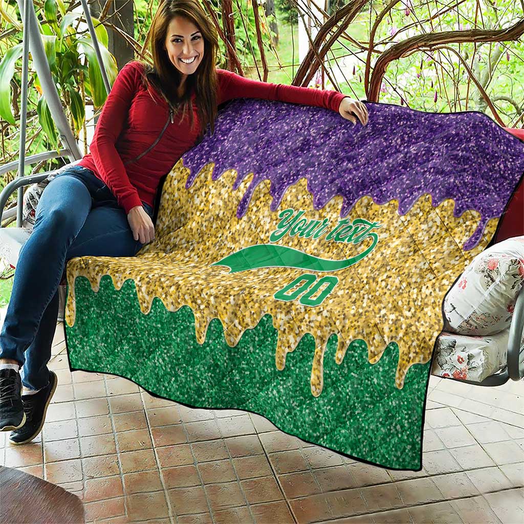 Custom Mardi Gras Dripping Quilt Baseball Sparkling Drip Motif - Wonder Print Shop