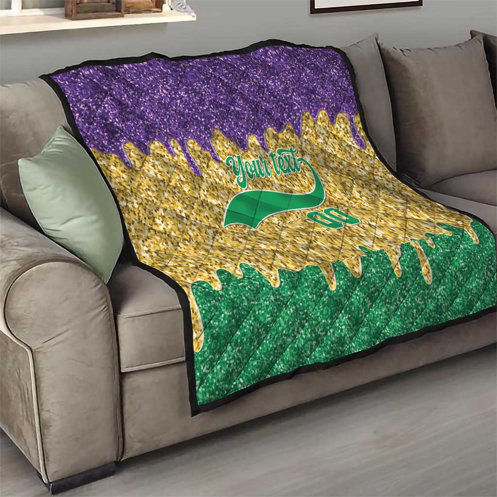 Custom Mardi Gras Dripping Quilt Baseball Sparkling Drip Motif - Wonder Print Shop