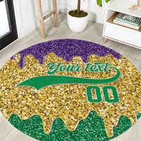 Custom Mardi Gras Dripping Round Carpet Baseball Sparkling Drip Motif - Wonder Print Shop