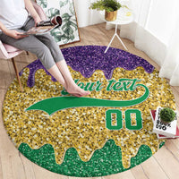 Custom Mardi Gras Dripping Round Carpet Baseball Sparkling Drip Motif - Wonder Print Shop