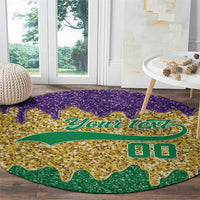 Custom Mardi Gras Dripping Round Carpet Baseball Sparkling Drip Motif - Wonder Print Shop