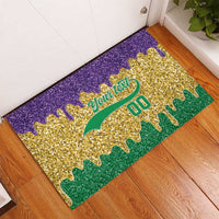 Custom Mardi Gras Dripping Rubber Doormat Baseball Sparkling Drip Motif - Wonder Print Shop