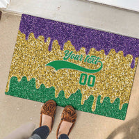Custom Mardi Gras Dripping Rubber Doormat Baseball Sparkling Drip Motif - Wonder Print Shop
