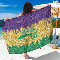 Custom Mardi Gras Dripping Sarong Baseball Sparkling Drip Motif - Wonder Print Shop