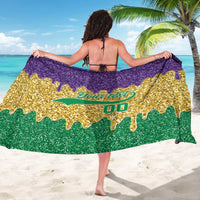 Custom Mardi Gras Dripping Sarong Baseball Sparkling Drip Motif - Wonder Print Shop