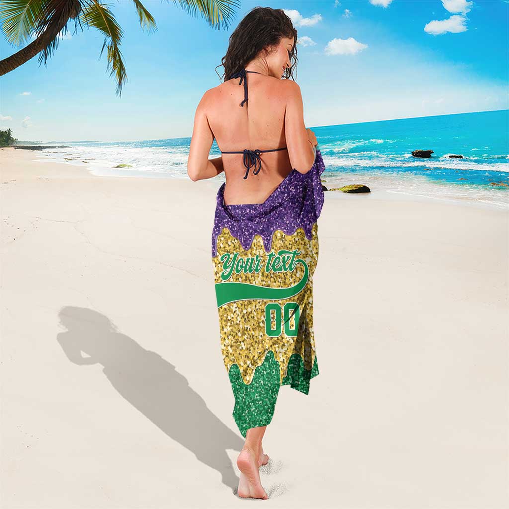 Custom Mardi Gras Dripping Sarong Baseball Sparkling Drip Motif - Wonder Print Shop
