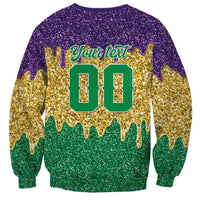 Custom Mardi Gras Dripping Sweatshirt Baseball Sparkling Drip Motif - Wonder Print Shop