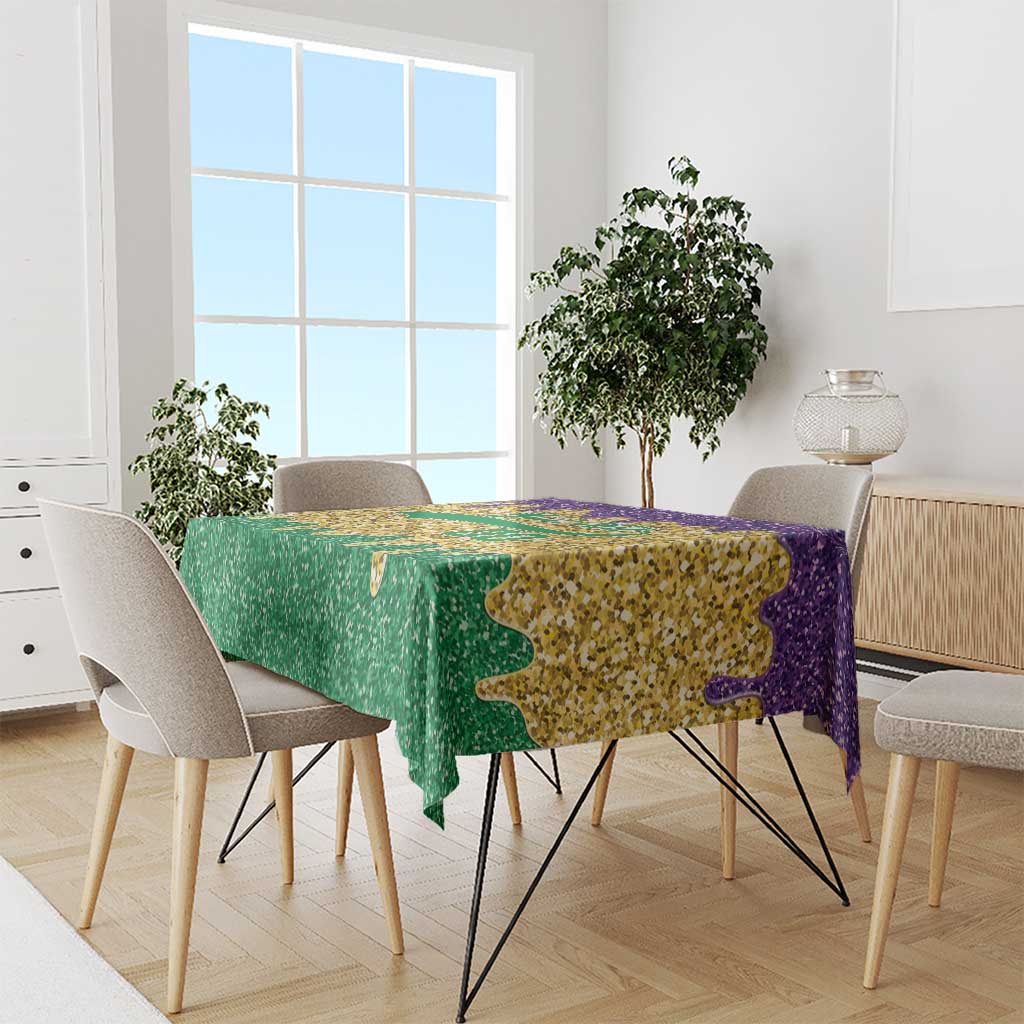 Custom Mardi Gras Dripping Tablecloth Baseball Sparkling Drip Motif - Wonder Print Shop
