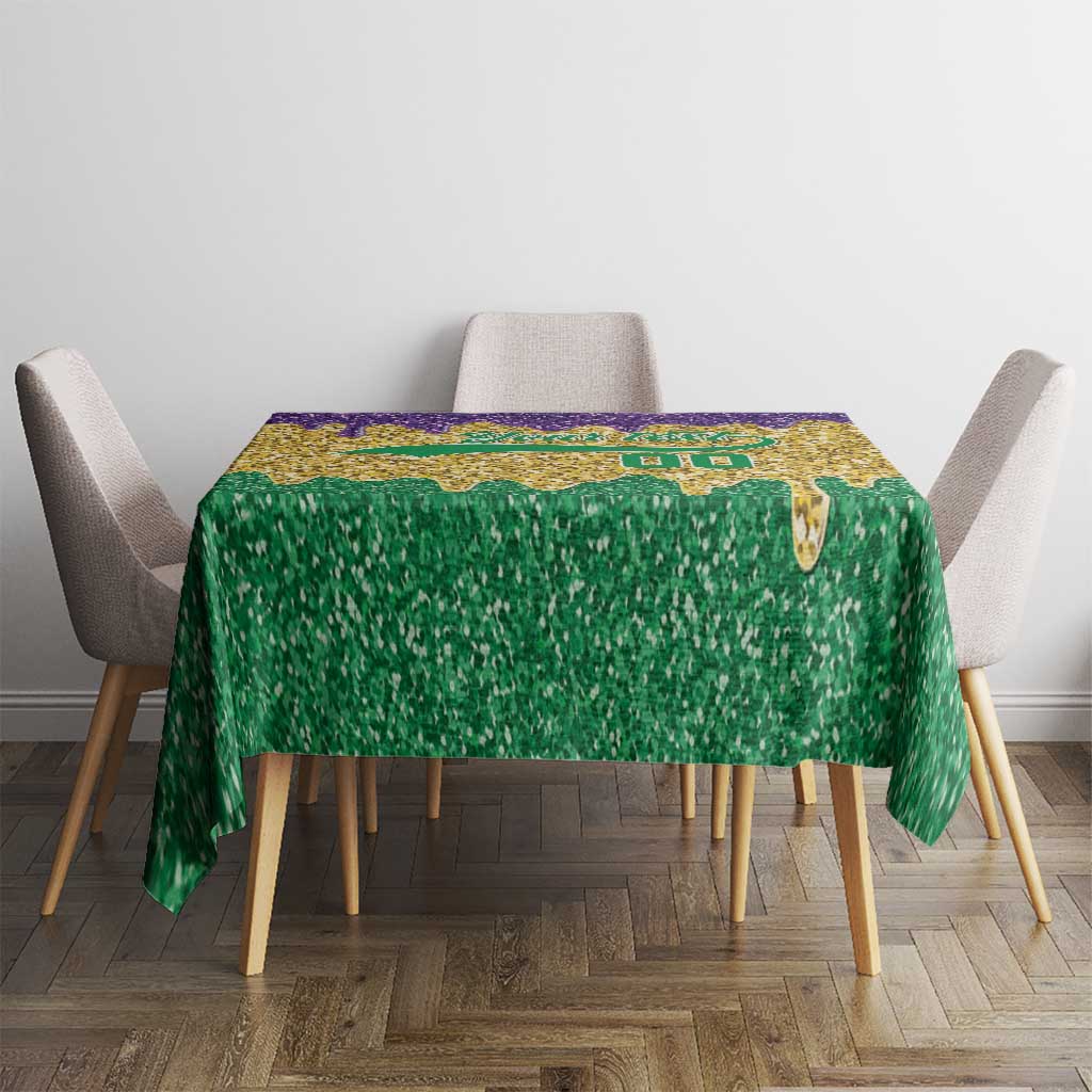 Custom Mardi Gras Dripping Tablecloth Baseball Sparkling Drip Motif - Wonder Print Shop