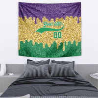 Custom Mardi Gras Dripping Tapestry Baseball Sparkling Drip Motif - Wonder Print Shop