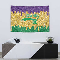 Custom Mardi Gras Dripping Tapestry Baseball Sparkling Drip Motif - Wonder Print Shop