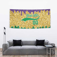 Custom Mardi Gras Dripping Tapestry Baseball Sparkling Drip Motif - Wonder Print Shop