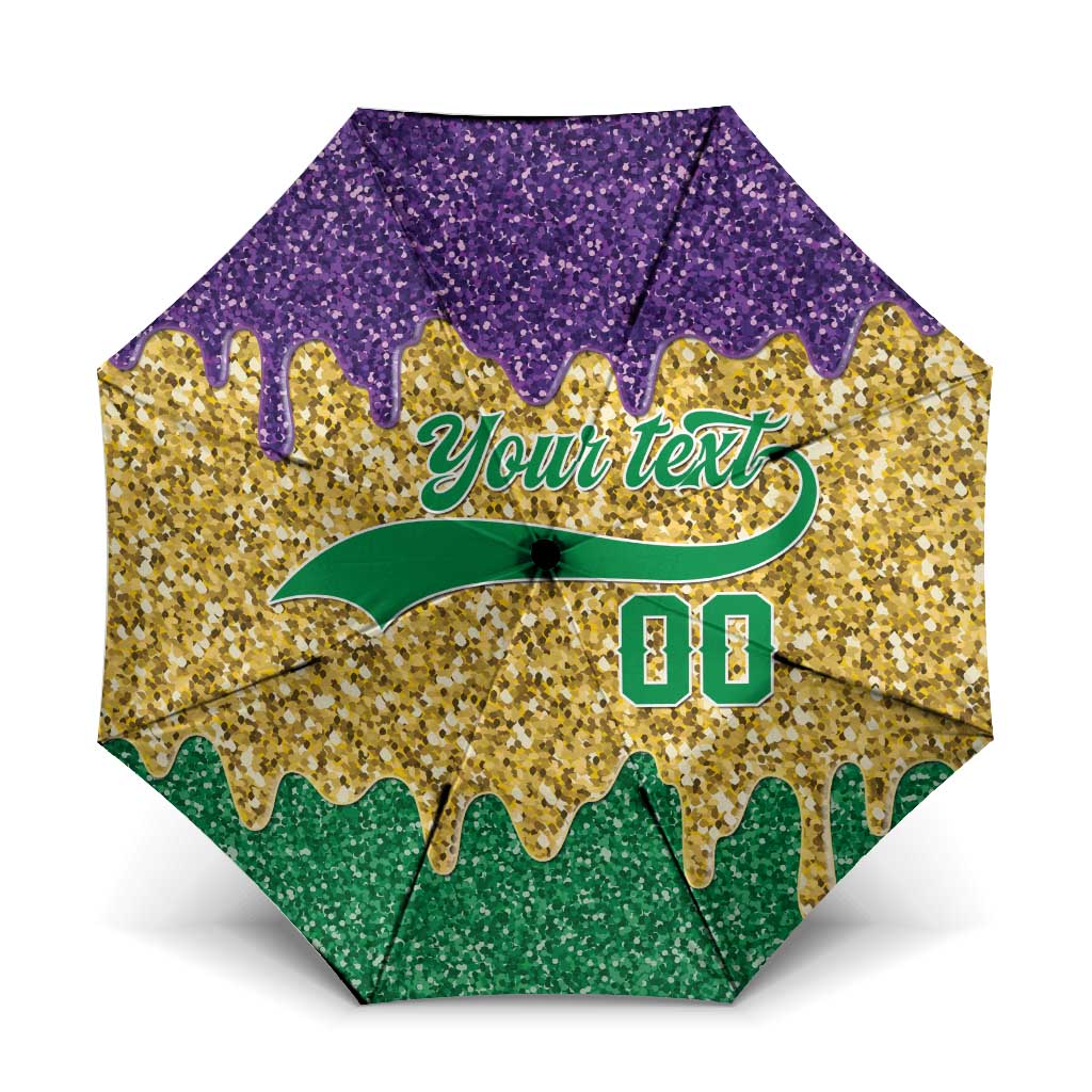 Custom Mardi Gras Dripping Umbrella Baseball Sparkling Drip Motif - Wonder Print Shop