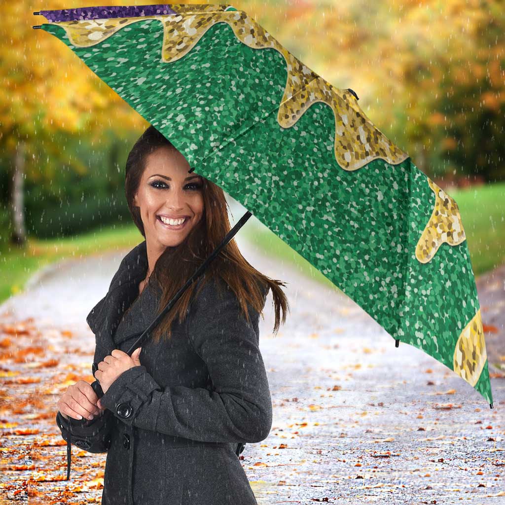 Custom Mardi Gras Dripping Umbrella Baseball Sparkling Drip Motif - Wonder Print Shop