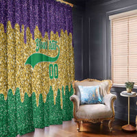 Custom Mardi Gras Dripping Window Curtain Baseball Sparkling Drip Motif - Wonder Print Shop