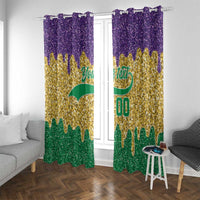 Custom Mardi Gras Dripping Window Curtain Baseball Sparkling Drip Motif - Wonder Print Shop