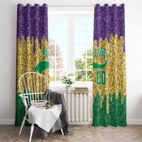 Custom Mardi Gras Dripping Window Curtain Baseball Sparkling Drip Motif - Wonder Print Shop