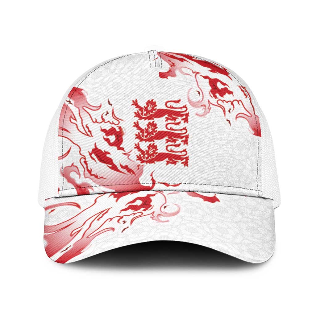 England Rugby Pride Baseball Net Cap Tudor Rose Flame Fire Style